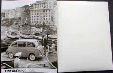 Fiat 1100 TV + 600 Multipla 1957 two Factoryphotos (6766)